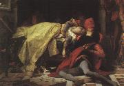 Alexandre  Cabanel The Death of Francesca da Rimini and Paolo Malatesta oil on canvas